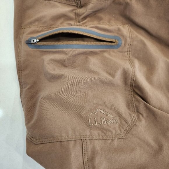 LL Bean Cresta Hiking Pants Brown Water Resistant Outdoor Nylon Mens 36x… - Picture 5 of 11